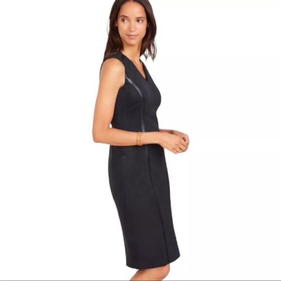 J. Mclaughlin Dominique Faux Suede Leather Dress - Black XS - Picture 2 of 9